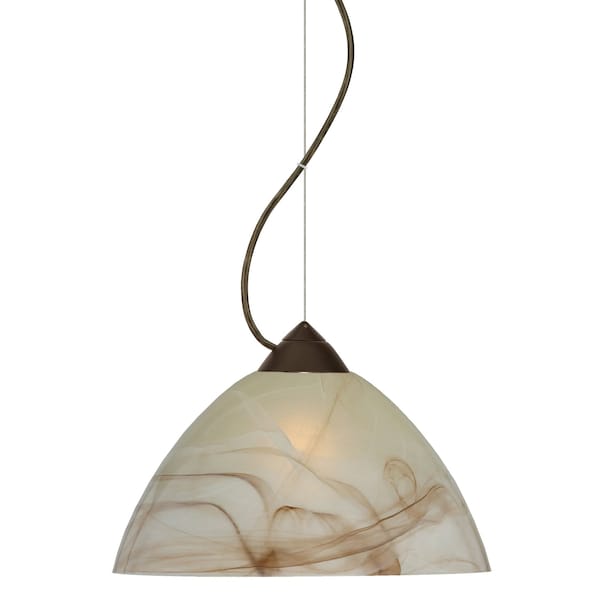 Besa Lighting Tessa Cord Pendant, Mocha, Bronze Finish, 1x75W Incandescent 1KX-420183-BR - main